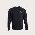 A black long-sleeve crewneck sweatshirt with a small white Kryptek logo on the left chest, displayed on a light gray background. MA.Strum Sweatshirt available at Sakks Menswear in Southampton.
