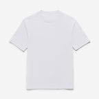 A plain white short-sleeve crewneck t-shirt laid flat against a light gray background. Oliver Sweeney T-Shirt available at Sakks Menswear in Southampton.