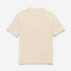 A short-sleeve crewneck t-shirt in a light cream or off-white color, shown flat against a very light gray background. Oliver Sweeney T-Shirt available at Sakks Menswear in Southampton