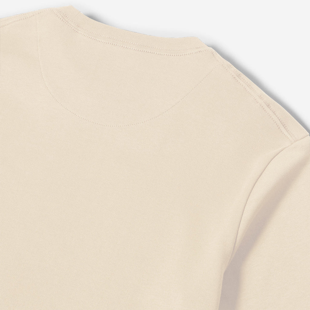 Beige shirt with a collar on a white background. Oliver Sweeney T-Shirt available at Sakks Menswear in Southampton