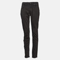 Black slim-fit jeans shown flat against a light gray background. 7 For All Mankind Chinos available at Sakks Menswear in Southampton.