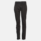Black slim-fit jeans shown flat against a light gray background. 7 For All Mankind Chinos available at Sakks Menswear in Southampton.