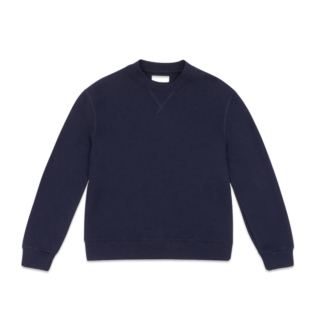 Sweatshirt Soft Felted Jersey Wool - Blu Navy Soft
