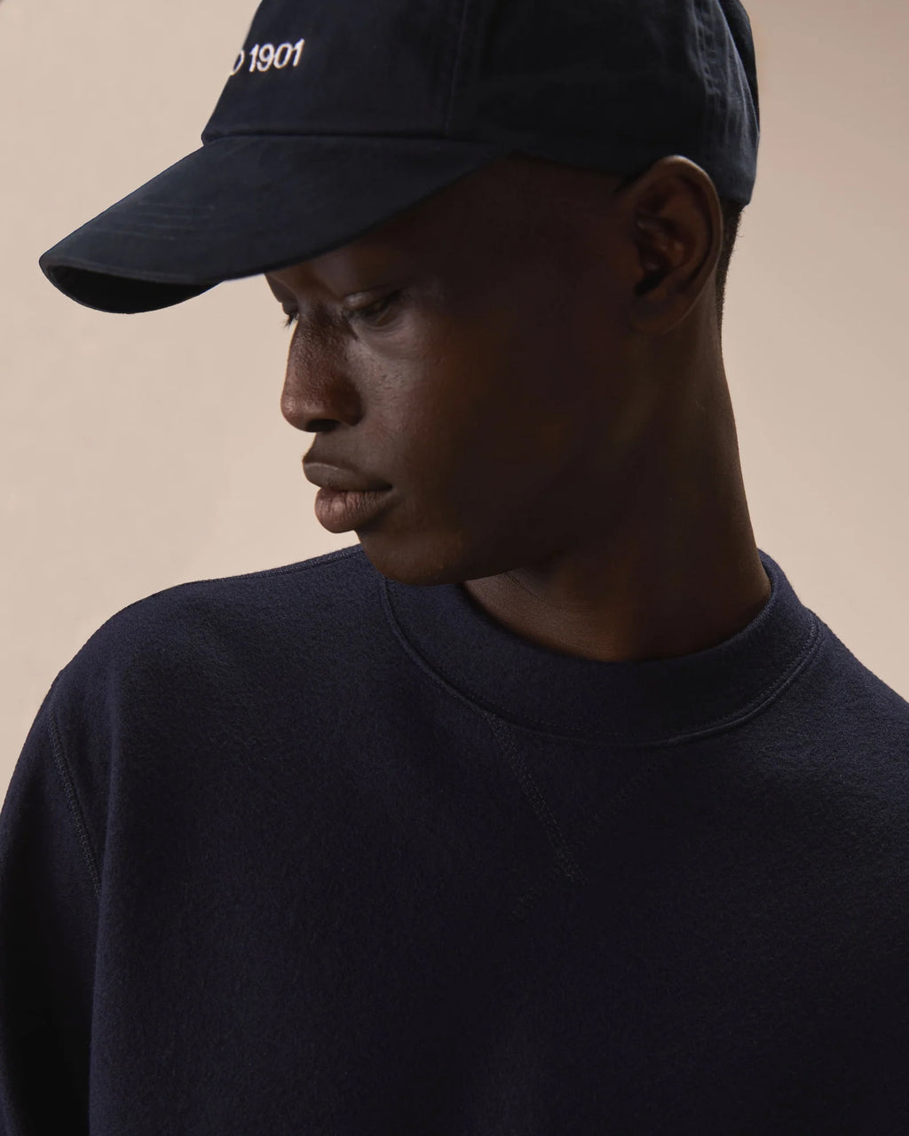 Sweatshirt Soft Felted Jersey Wool - Blu Navy Soft