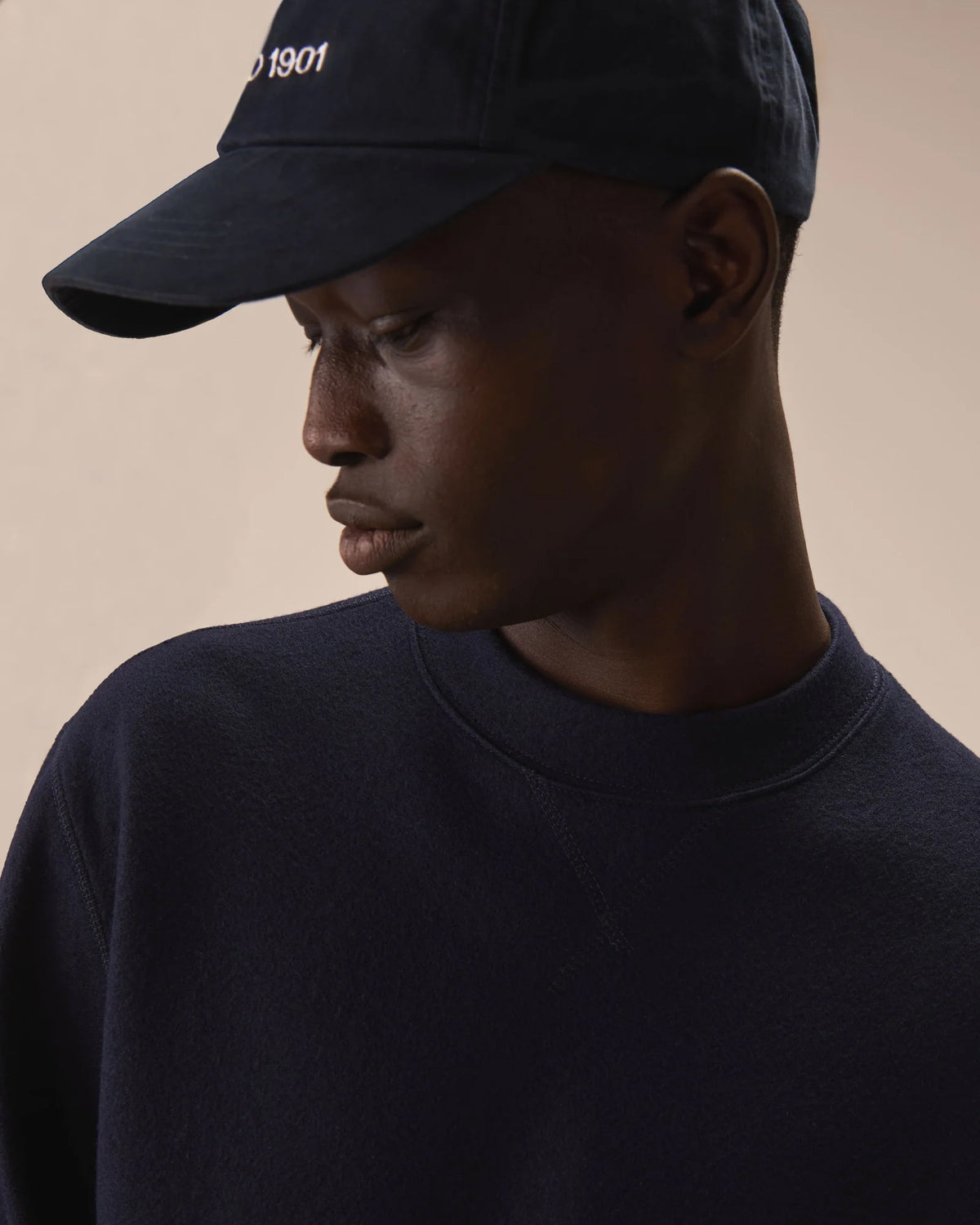 Sweatshirt Soft Felted Jersey Wool - Blu Navy Soft