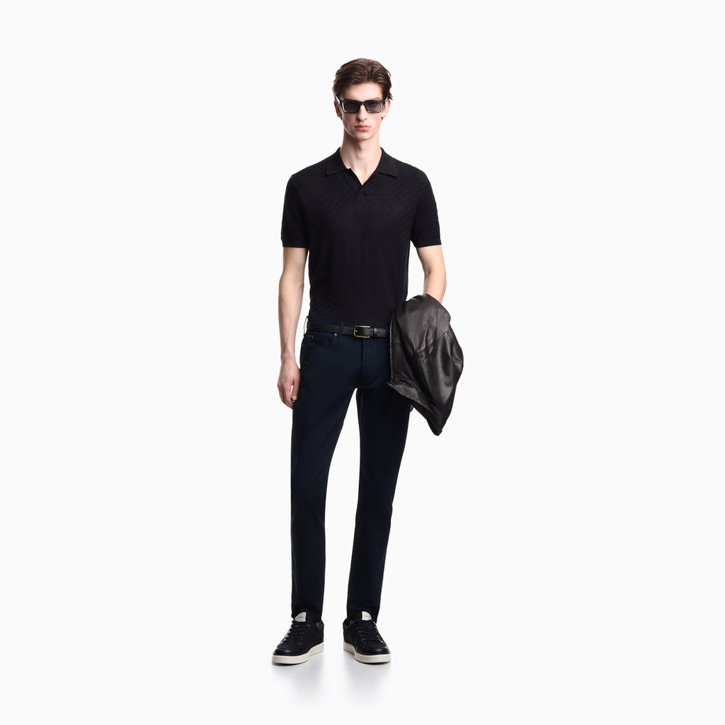 J06 Stretch-Fabric Slim-Fit Trousers - Navy Blue