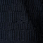 Virgin Wool Sweater With Textured Knit - Fancy Stitch Navy