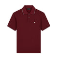 Burgundy Polo Shirt on a white background. Emporio Armani Polo available at Sakks Menswear in Southampton