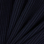 Ribbed Virgin Wool Half-Zip Sweater - Navy Blue