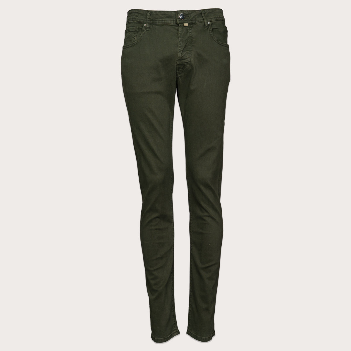Bard Regular-slim 5 Pocket Cotton and Lyocell Stretch Twill Pants - Algae Green