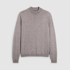 A light gray knit sweater with a crew neck and long sleeves, displayed flat against a light gray background. Oliver Sweeney Knitwear available at Sakks Menswear in Southampton.