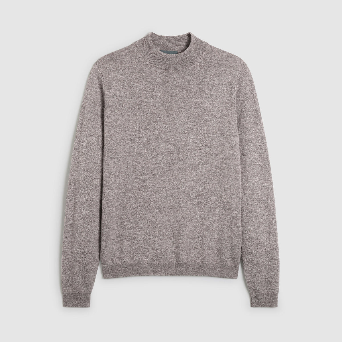 A light gray knit sweater with a crew neck and long sleeves, displayed flat against a light gray background. Oliver Sweeney Knitwear available at Sakks Menswear in Southampton.