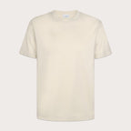 Off-White coloured pima cotton short sleeve t-shirt positioned in front of a light grey background. Profuomo T-Shirts are available at Sakks Menswear in Southampton.