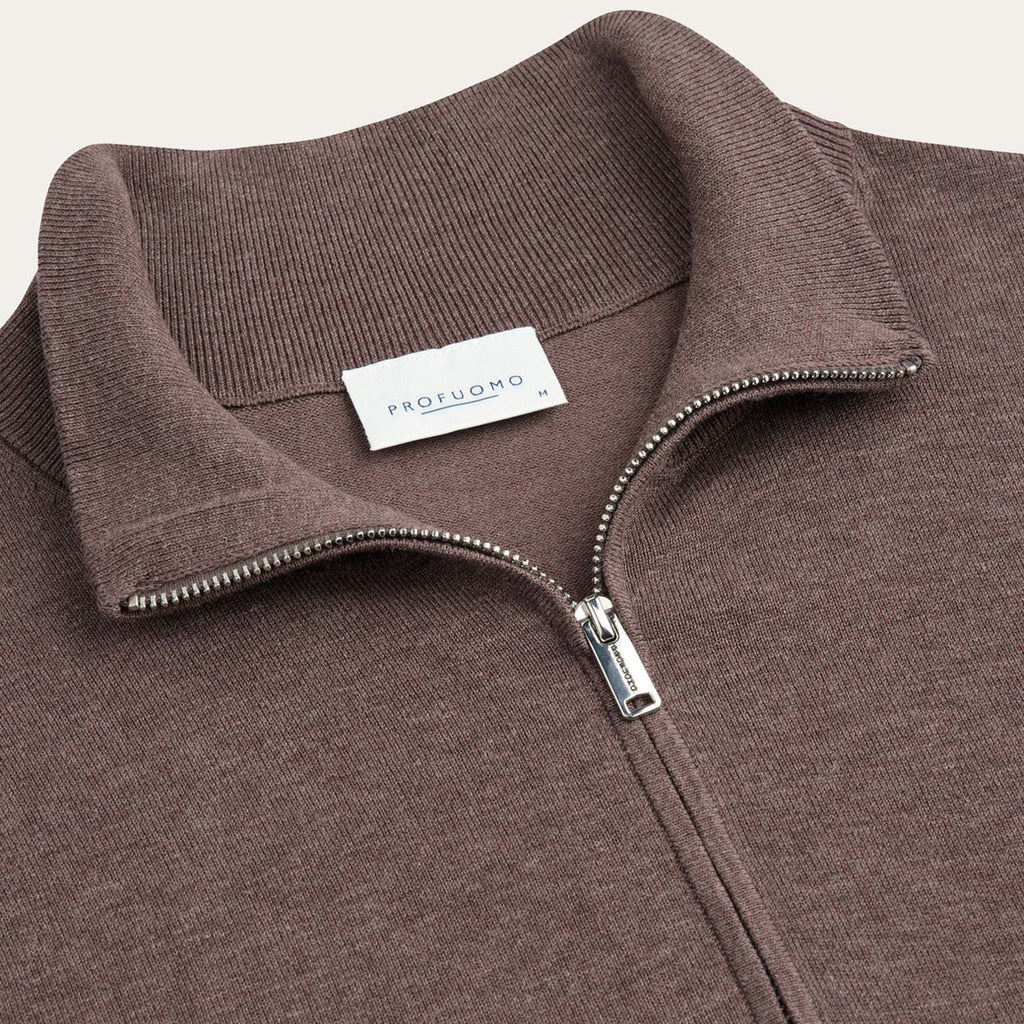 Luxury Basic Half Zip - Aubergine
