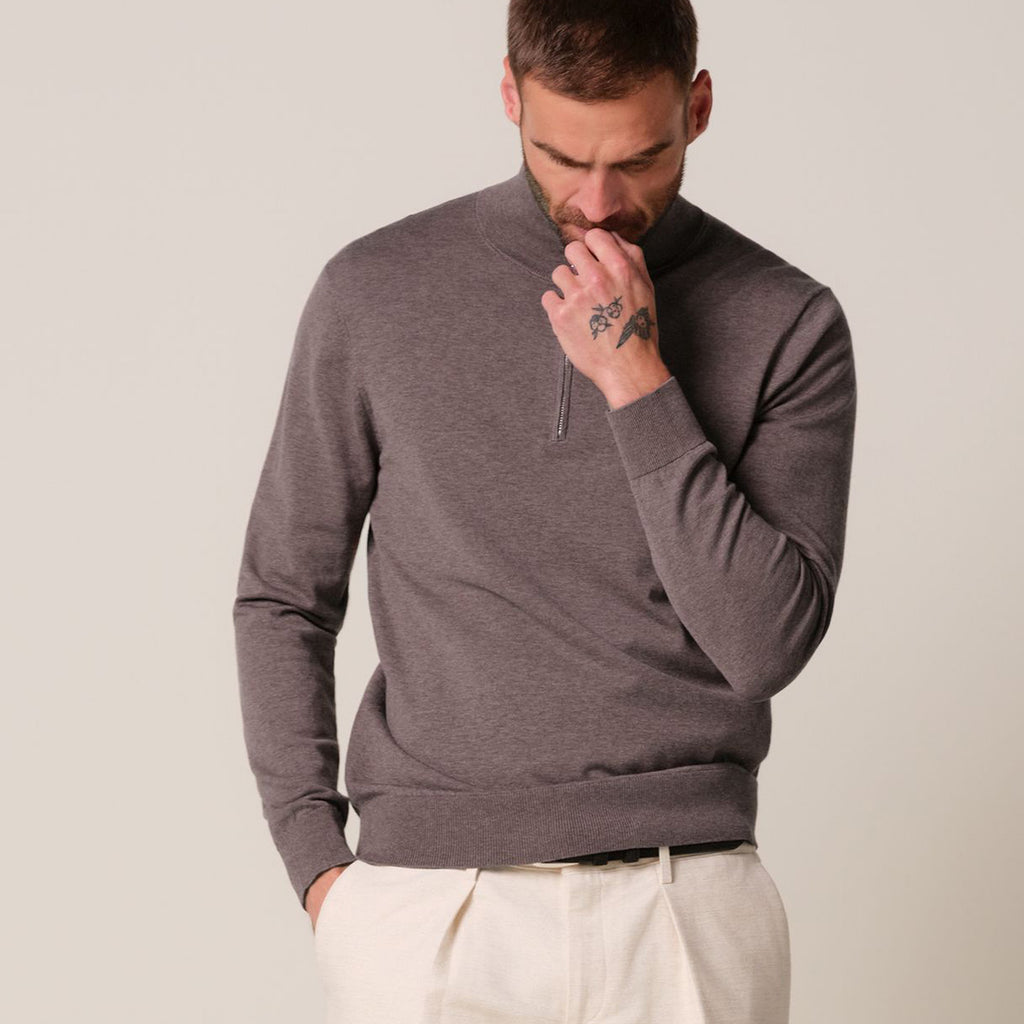 Luxury Basic Half Zip - Aubergine