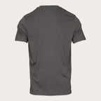 A dark gray crewneck t-shirt shown from the back, displayed on a light gray background. Thomas Maine T-Shirts available at Sakks Menswear in Southampton.