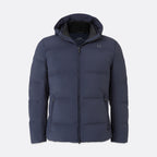 UBR Bolt Down Jacket in Navy displayed in front of a light grey background. UBR Jackets available at Sakks Menswear in Southampton.