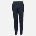 A pair of slim-fit navy blue jeans shown from the front on a light gray background. Briglia 1949 Trousers available at Sakks Menswear in Southampton.