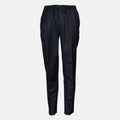 A pair of dark navy blue trousers with a drawstring waistband, shown against a plain light gray background. Briglia 1949 Trousers available at Sakks Menswear in Southampton.