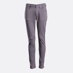 A pair of slim-fit, straight-leg jeans in a muted grayish-purple or dusty mauve color, shown against a plain light gray background. 7 For All Mankind Chinos available at Sakks Menswear in Southampton.
