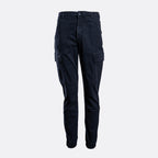 Dark navy blue cargo pants shown flat against a light gray background. 7 For All Mankind Cargo Pants available at Sakks Menswear in Southampton.