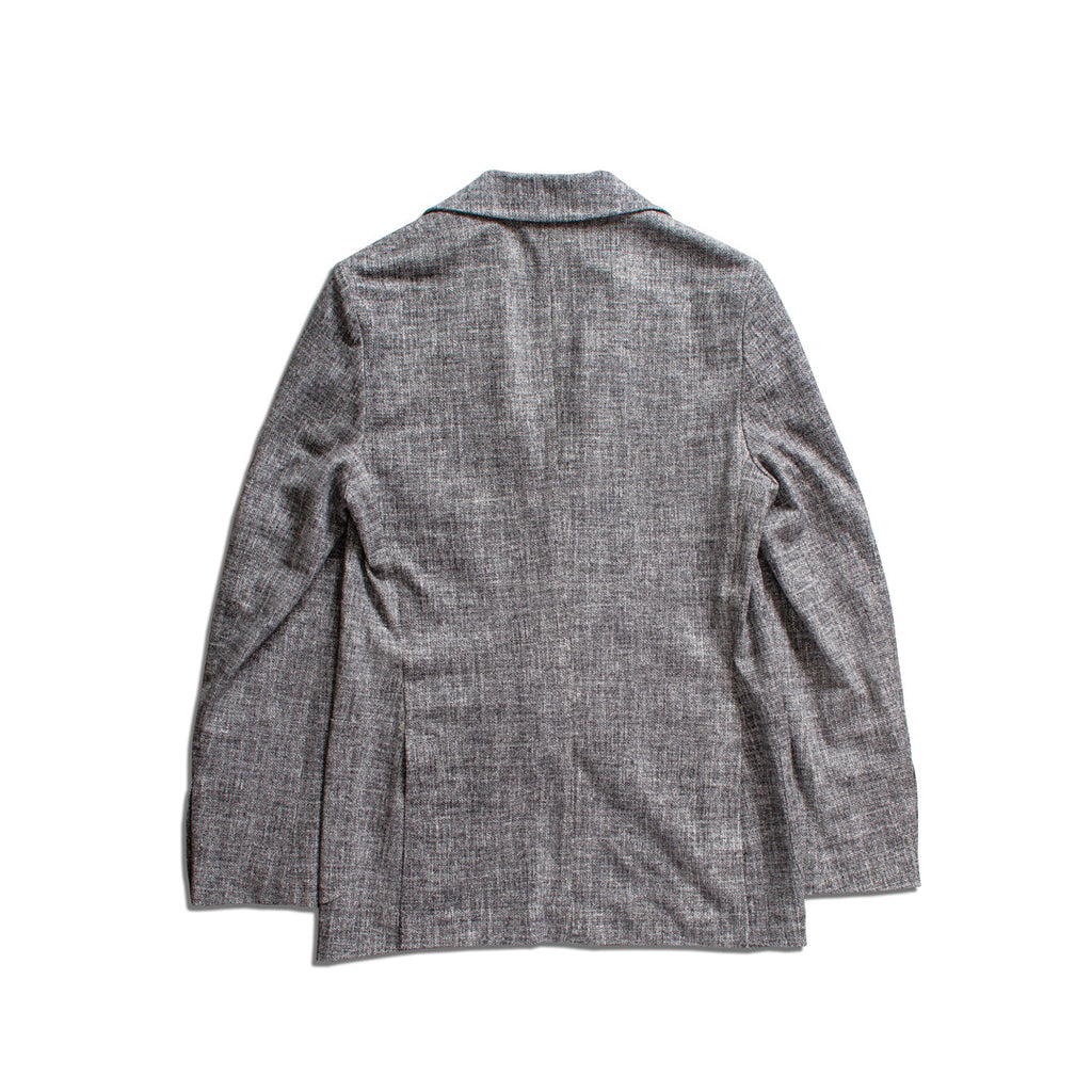 A gray textured blazer shown from the back, laid flat against a solid white background. Circolo 1901 Blazer available at Sakks Menswear in Southampton.