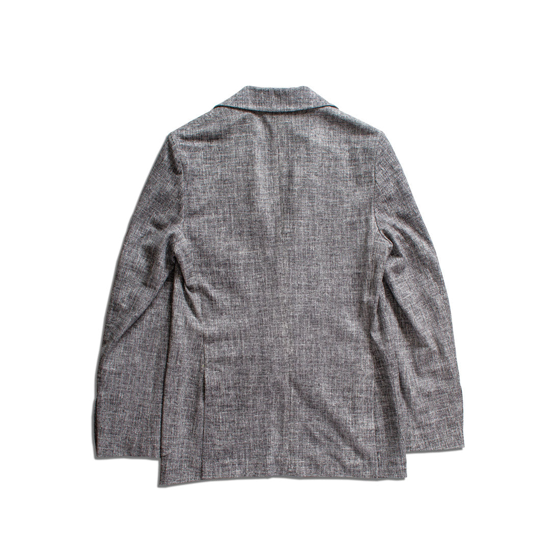 A gray textured blazer shown from the back, laid flat against a solid white background. Circolo 1901 Blazer available at Sakks Menswear in Southampton.
