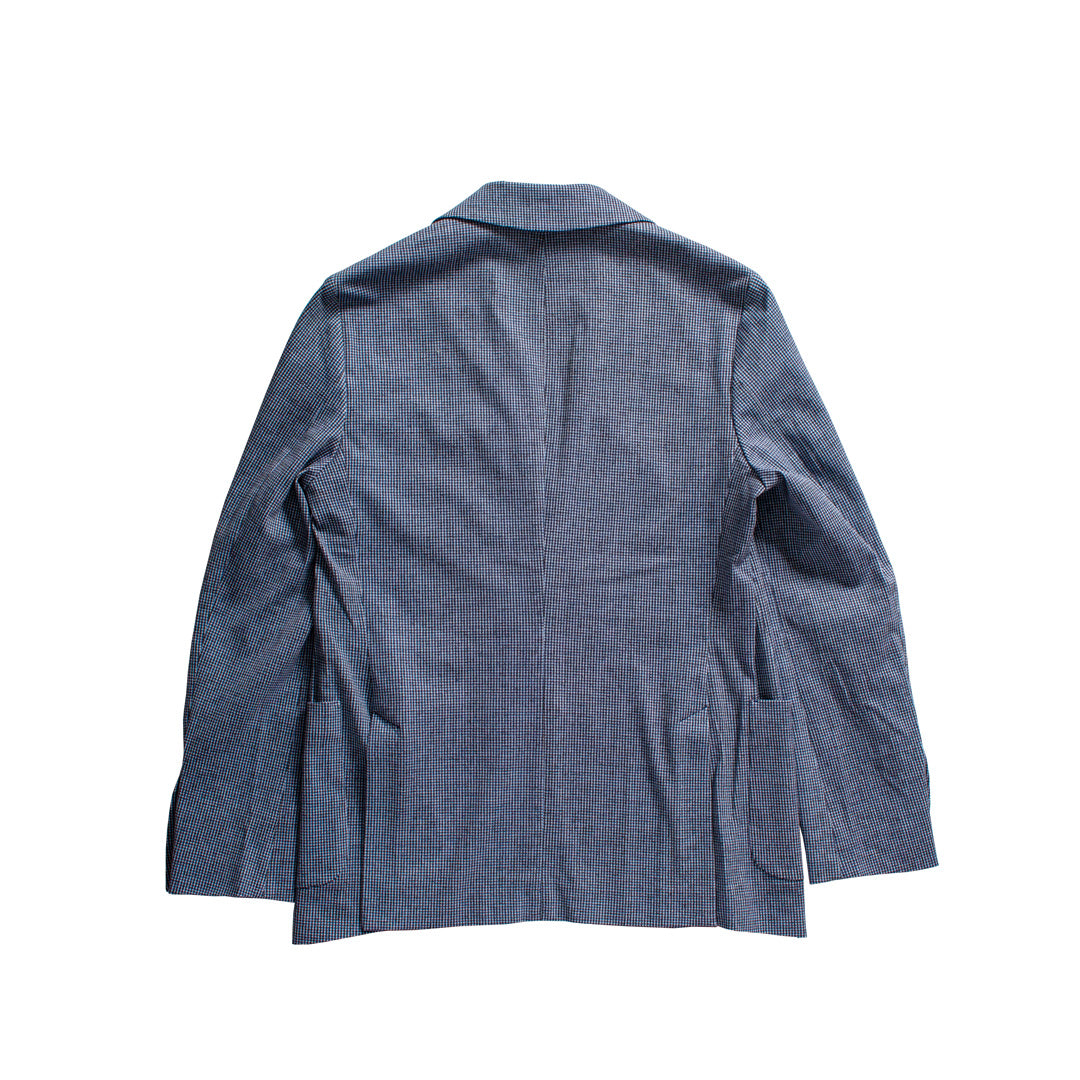 A blue textured blazer shown from the back, laid flat against a solid white background. Circolo 1901 Blazer available at Sakks Menswear in Southampton.