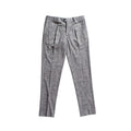 A pair of gray textured trousers with a subtle houndstooth or tweed pattern, shown flat against a solid white background. Circolo 1901 Trousers available at Sakks Menswear in Southampton.