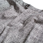 Close-up of a gray heathered knit fabric garment with a dark button near the collar, shown against a white background. Circolo 1901 Trousers available at Sakks Menswear in Southampton.