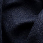 A close-up of dark navy blue fabric with a visible woven texture and soft folds. Eton Shirt Jacket available at Sakks Menswear in Southampton.