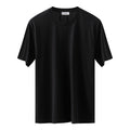 A plain black short-sleeve crewneck t-shirt displayed against a solid white background. Eton T-Shirt available at Sakks Menswear in Southampton.