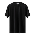 A plain black short-sleeve crewneck t-shirt displayed against a solid white background. Eton T-Shirt available at Sakks Menswear in Southampton.
