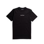 A black short-sleeve crewneck t-shirt with 'MA.STRUM' printed in white on the chest, displayed flat against a solid white background. MA.Strum T-Shirt available at Sakks Menswear in Southampton.