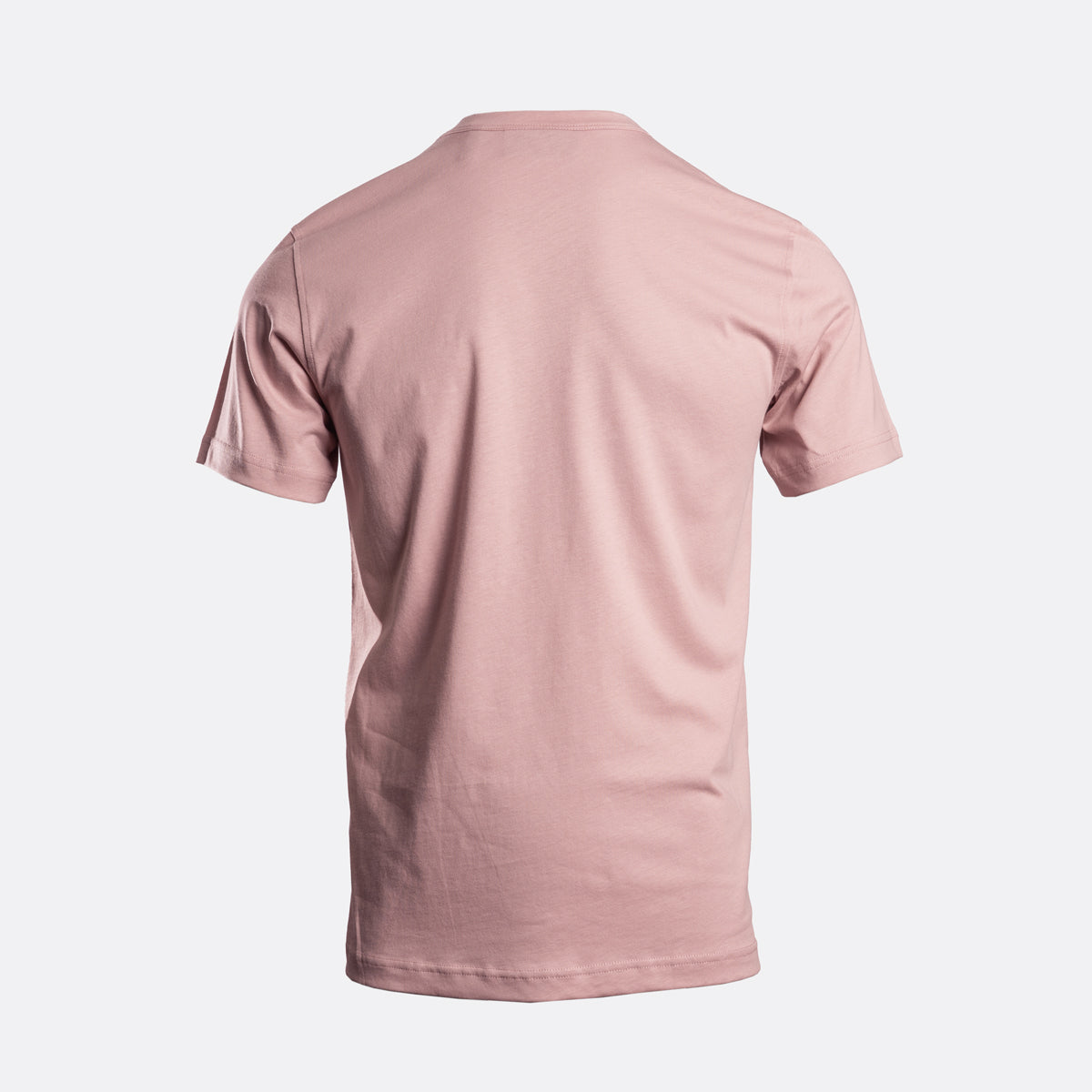 A light pink short-sleeve crewneck t-shirt shown from the back, displayed on a clean, light gray background. Belstaff T-Shirt. Sakks Menswear Southampton.