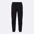 Black quilted pants on a white background. Belstaff Cargo Pants. Sakks Menswear Southampton.