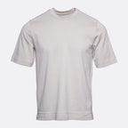 A light beige crew-neck t-shirt with short sleeves, displayed on a clean, light gray background. Circolo 1901 T-Shirt. Sakks Menswear Southampton.