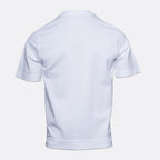 A white short-sleeve t-shirt shown from the back, featuring a subtle, tonal embossed logo of the brand GURZHI near the neckline, set against a light grey background. Circolo 1901 T-Shirt. Sakks Menswear Southampton.