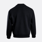 A black long-sleeve crewneck sweatshirt shown from the back, photographed on a clean light gray background. Emporio Armani Sweatshirt. Sakks Menswear Southampton.