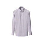 A light lavender long-sleeve button-down shirt with a band collar, displayed on a clean white background. Eton Shirt available at Sakks Menswear in Southampton.