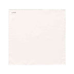A square off-white cotton pocket square with a fine stitched border and the brand name 'ETON' printed in black in the top-left corner, shown on a solid white background. Eton Pocket Square available at Sakks Menswear in Southampton.