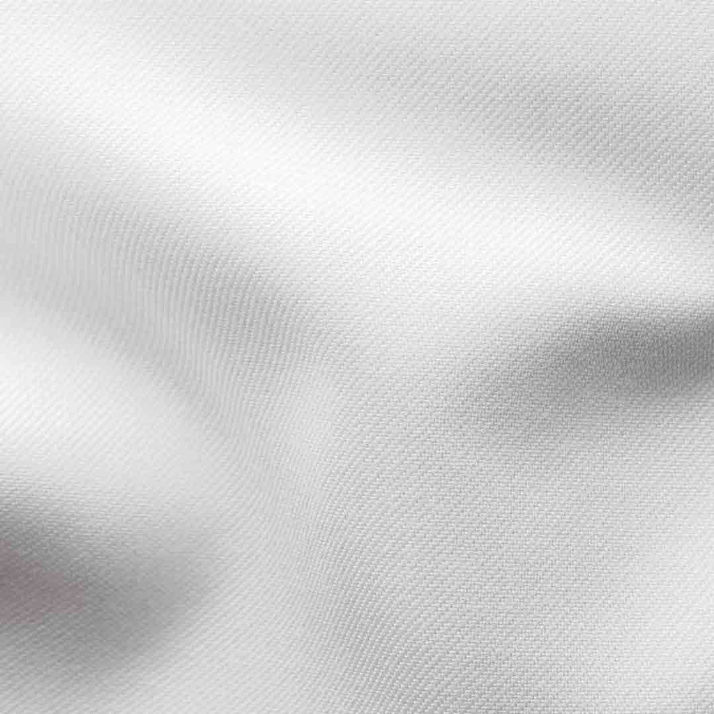 A close-up of white fabric with a fine woven texture and soft folds. Eton Shirt available at Sakks Menswear in Southampton.