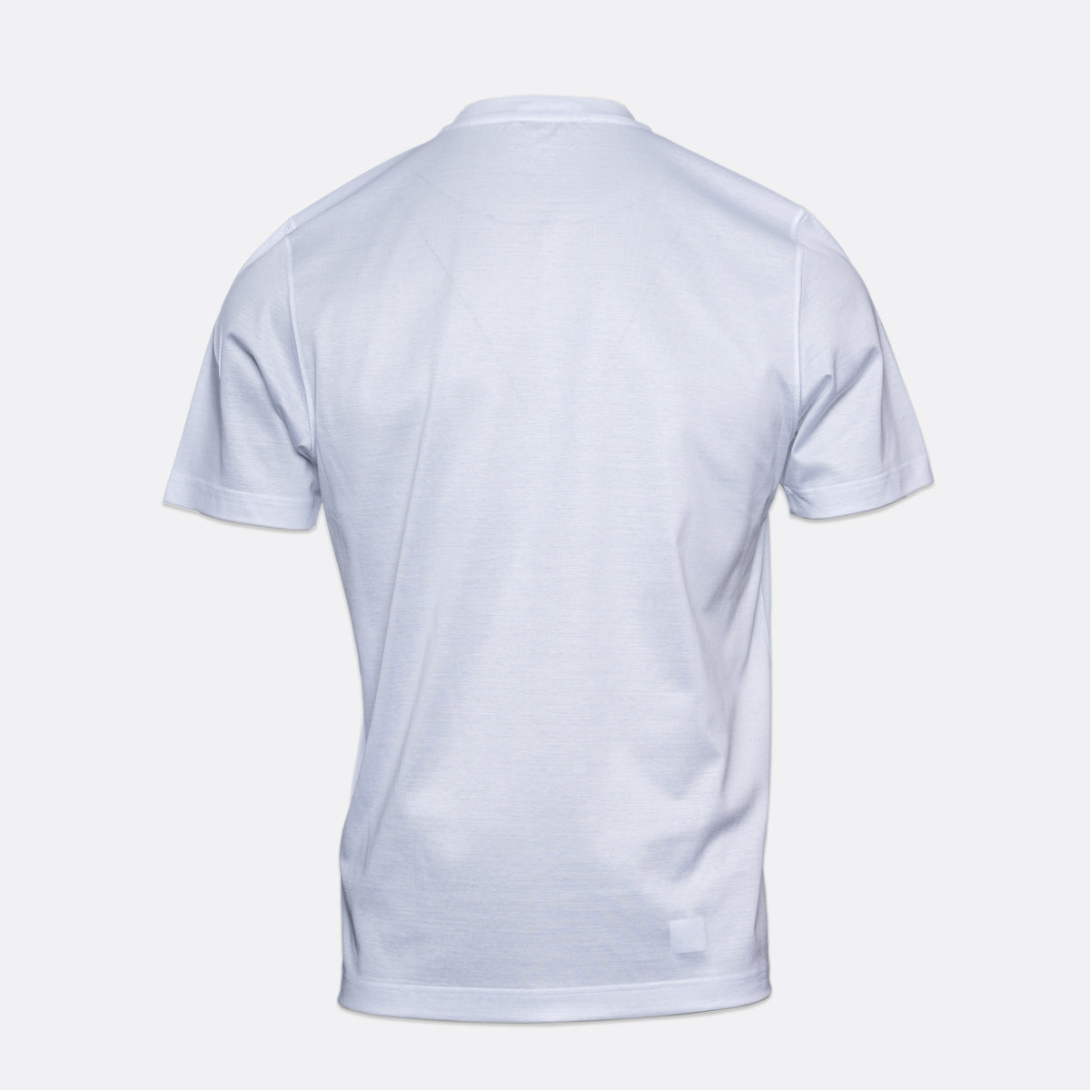 A white short-sleeve crewneck t-shirt shown from the back, displayed on a light grey background. Gran Sasso T-Shirt available at Sakks Menswear in Southampton.
