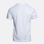 A plain white short-sleeve crewneck t-shirt shown from the back, displayed on a light gray background. PAIGE T-Shirt available at Sakks Menswear in Southampton.