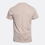 A light beige short-sleeve t-shirt shown from the back, displayed on a clean, light gray background. PAIGE T-Shirt available at Sakks Menswear in Southampton.