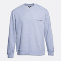 A light heather gray crewneck sweatshirt with 'MATCHES & MOMENTS' printed in black on the left chest, displayed on a clean white background. PAIGE Sweatshirt available at Sakks Menswear in Southampton.