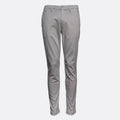 A pair of slim-fit, light gray chino pants shown on a clean, light gray background. Replay Chinos available at Sakks Menswear in Southampton.
