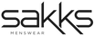 Sakks Menswear logo in black stylized lettering on a solid white background.